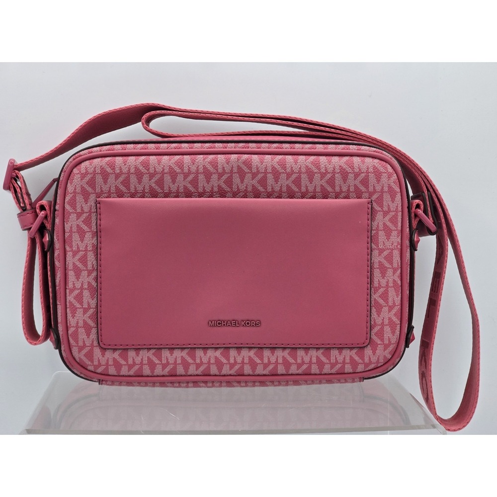 Michael Kors Maeve Large Signature Crossbody Bag - Rose Wild Berry - Excellent - Picture 2 of 15
